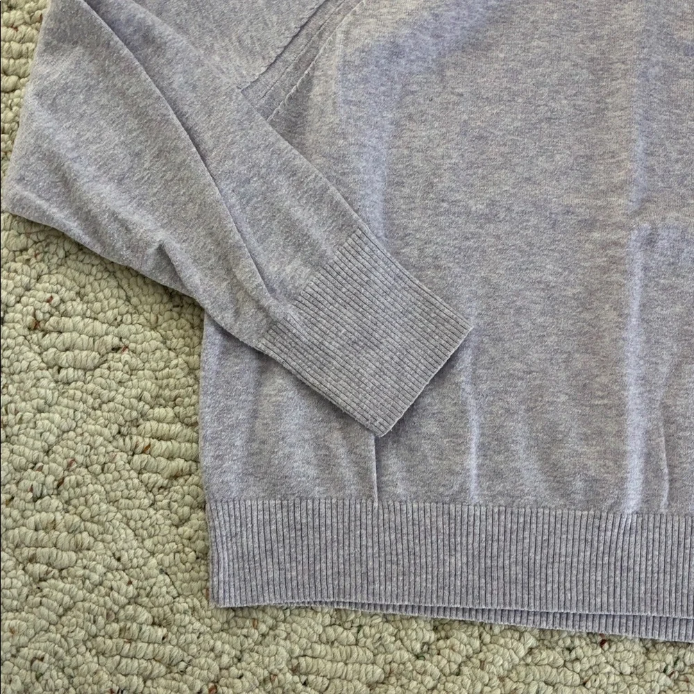 A New Day Grey & Purple Crewneck Sweater with Ribbed Cuff Detail